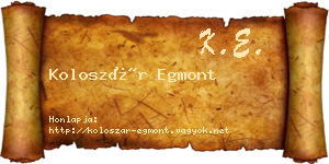 Koloszár Egmont névjegykártya